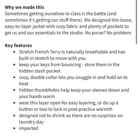 Lululemon To Class Textured Green Button Down Double Collar Cardigan Jacket - Picture 14 of 15